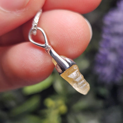 Yellow Sapphire OLD STOCK Sri Lankan Crystal Pendant, Yellow Sapphire Sterling Silver Necklace