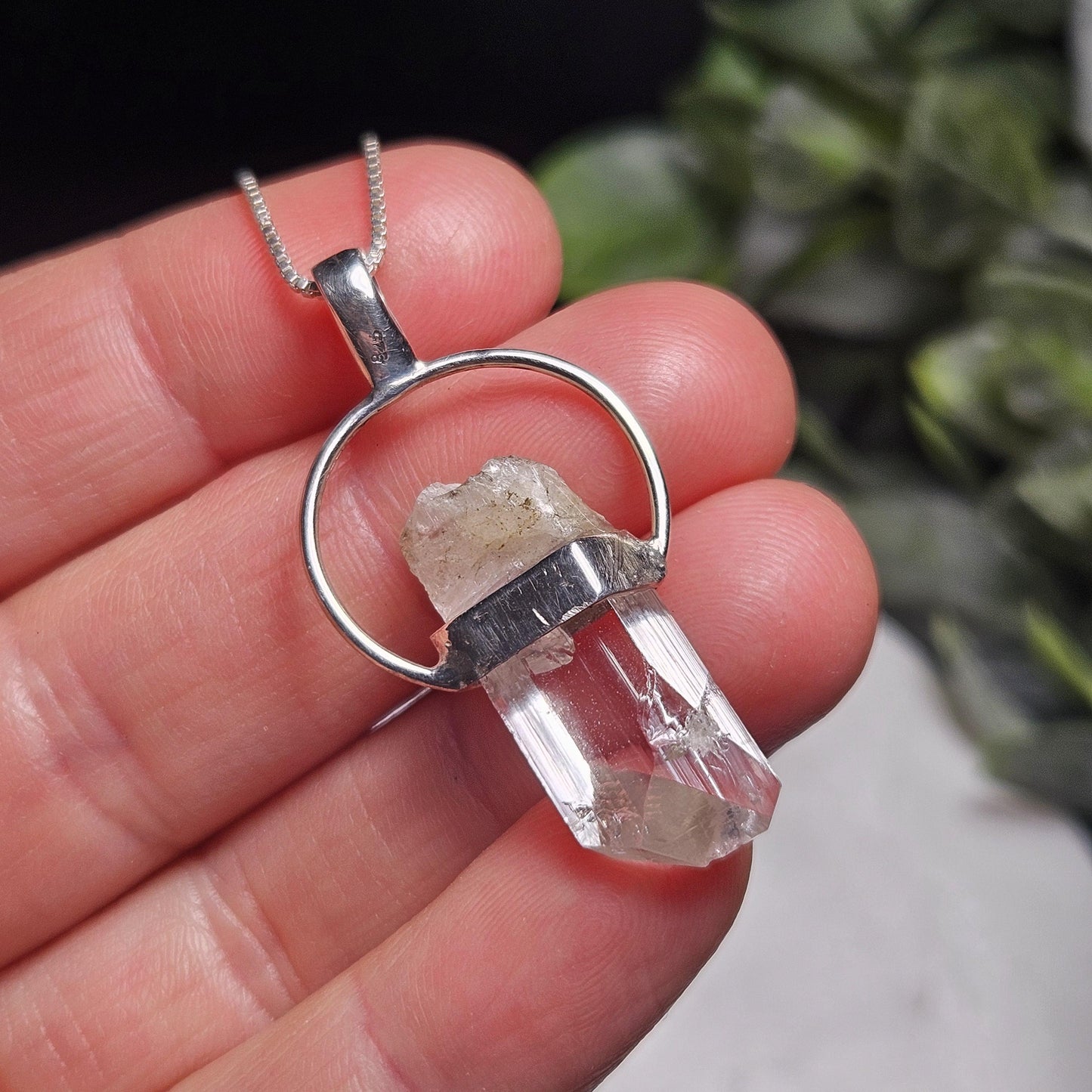 Danburite Crystal Pendant, Terminated Danburite Sterling Silver Necklace