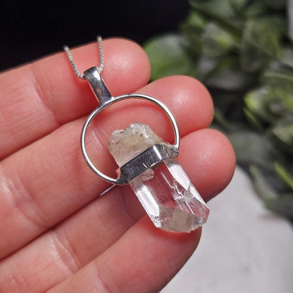 Danburite Crystal Pendant, Terminated Danburite Sterling Silver Necklace