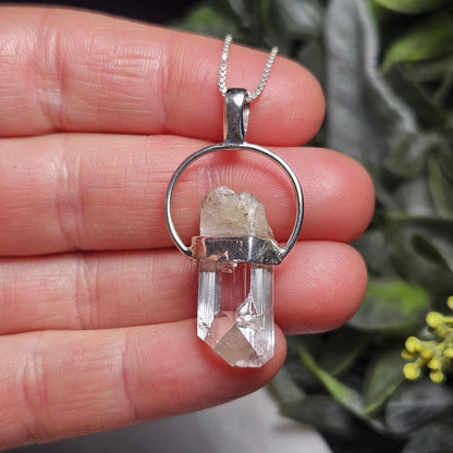 Danburite Crystal Pendant, Terminated Danburite Sterling Silver Necklace