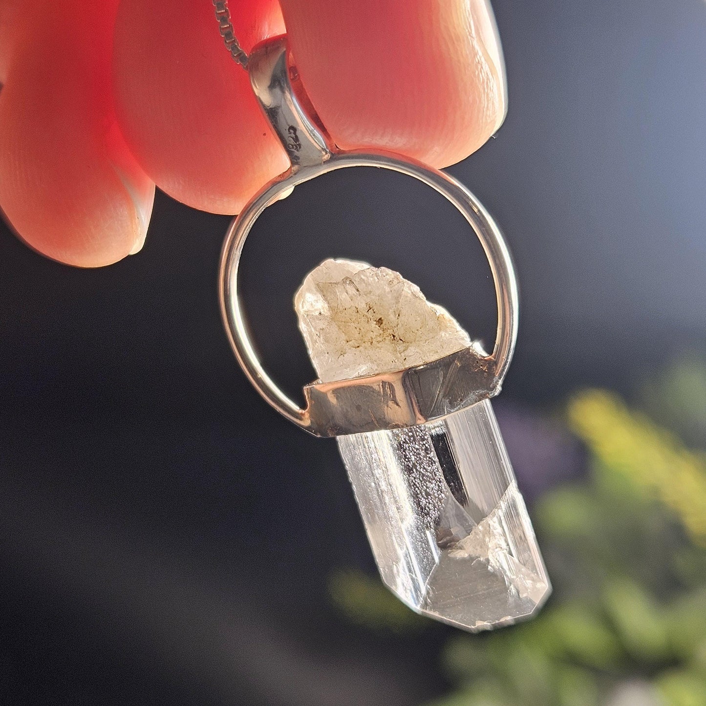 Danburite Crystal Pendant, Terminated Danburite Sterling Silver Necklace