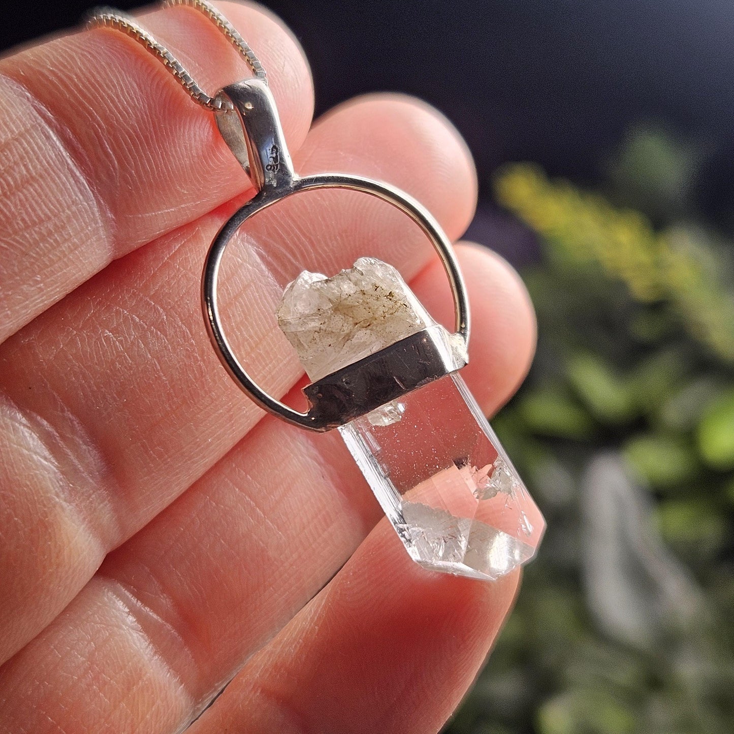 Danburite Crystal Pendant, Terminated Danburite Sterling Silver Necklace