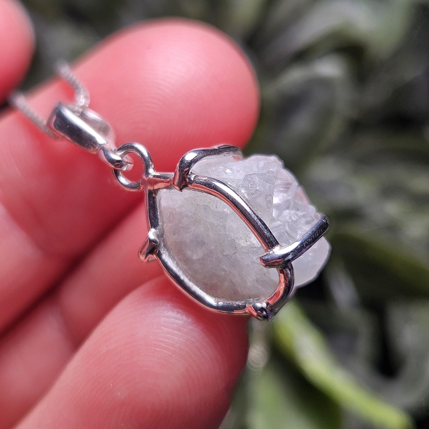 Euclase Crystal Pendant, Brazilian Blue Euclase Sterling Silver Necklace