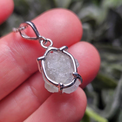 Euclase Crystal Pendant, Brazilian Blue Euclase Sterling Silver Necklace