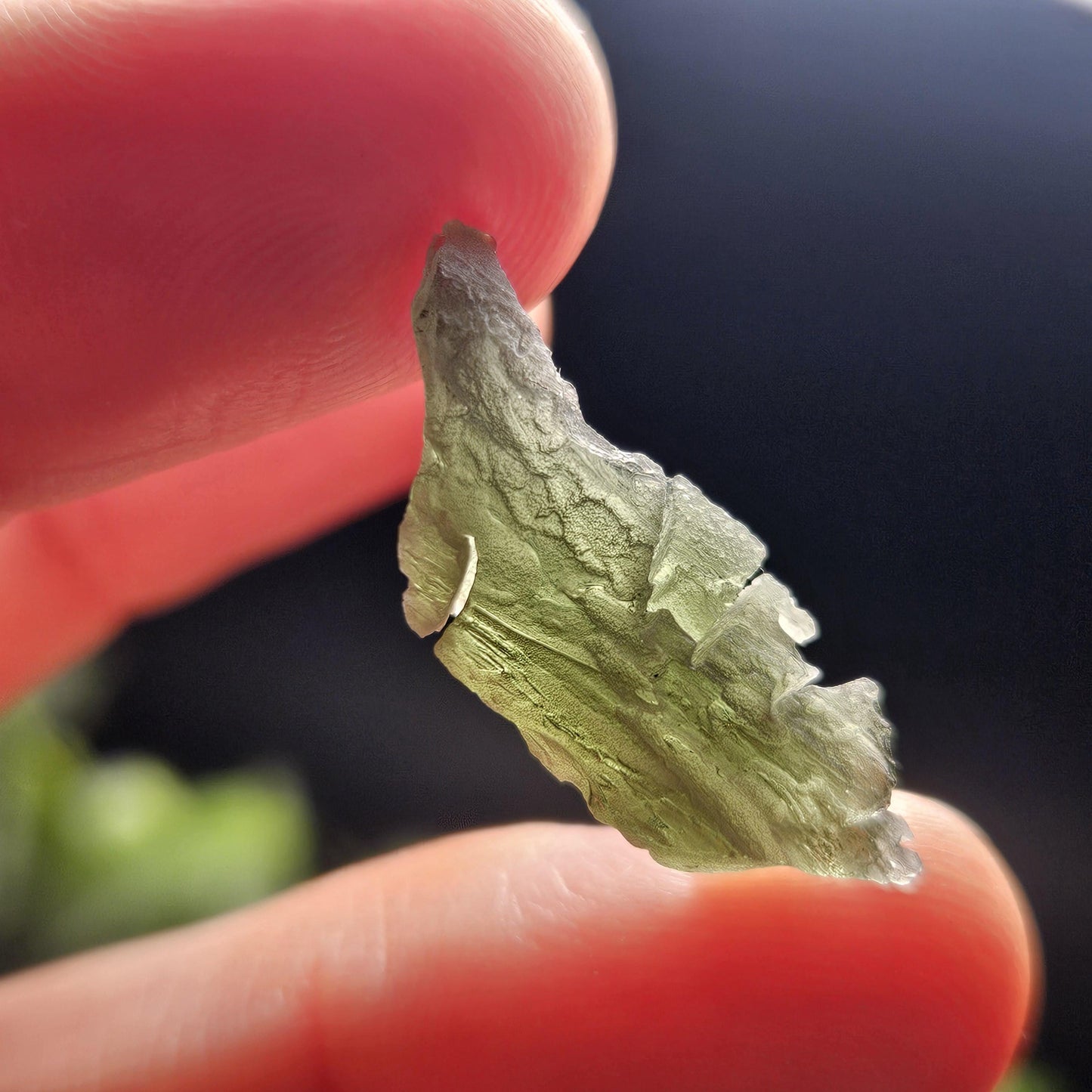 Snowflake Moldavite RARE Specimen (1.3g), Frosted Brusna Moldavite Tektite Crystal
