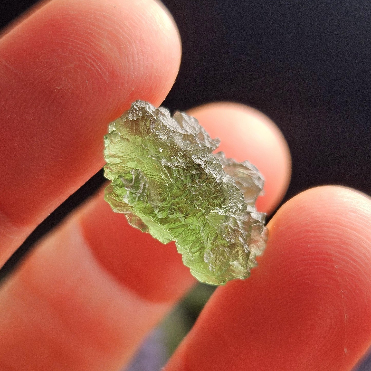 Genuine Moldavite Specimen 1.7g, Raw Genuine Moldavite