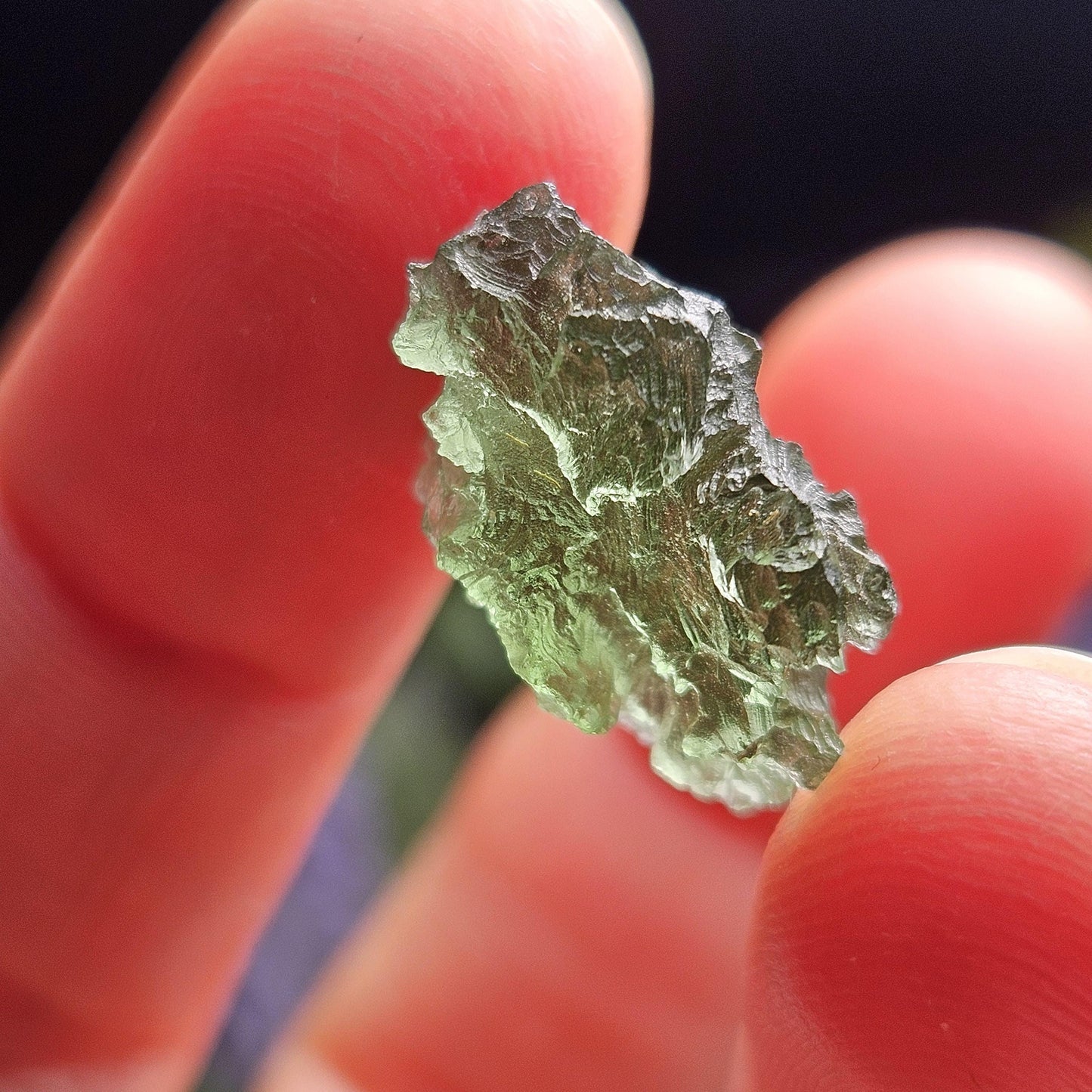 Genuine Moldavite Specimen 1.7g, Raw Genuine Moldavite