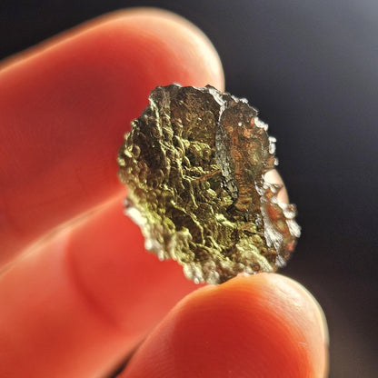 Genuine Moldavite Specimen (2.4g), Raw Genuine Moldavite Tektite