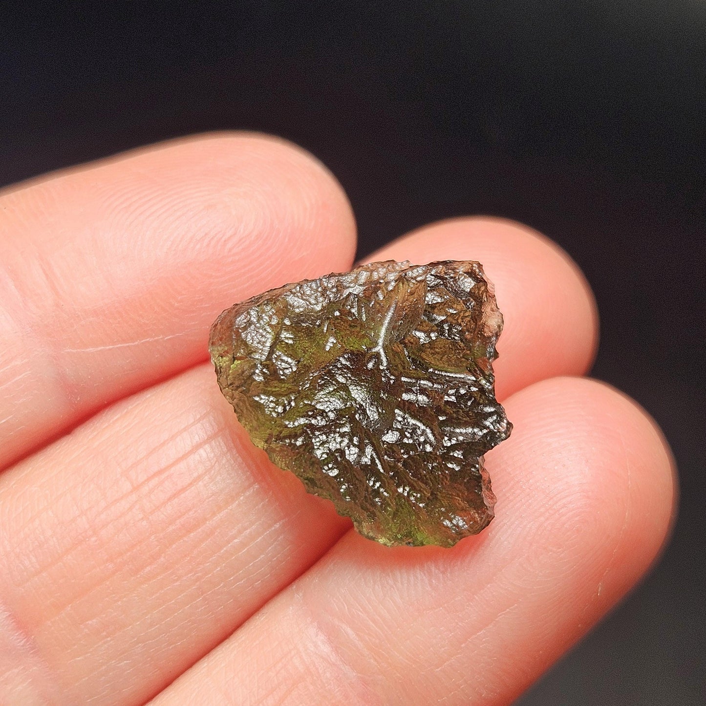 Genuine Moldavite Specimen (2.4g), Raw Genuine Moldavite Tektite