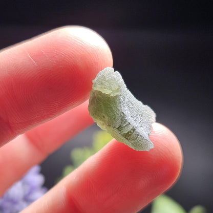 Moldavite Brusna Snowflake RARE Specimen (1.2g), Frosted Brusna Moldavite Tektite Crystal