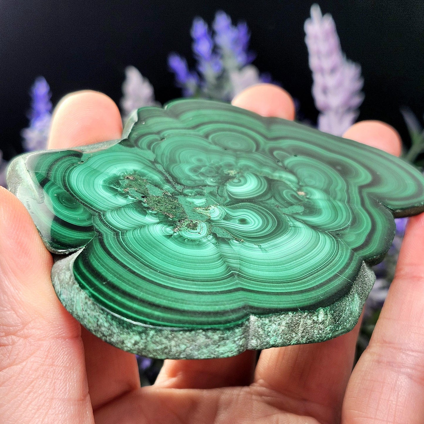 Malachite Slice 96g, Polished Crystal