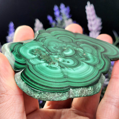 Malachite Slice 96g, Polished Crystal