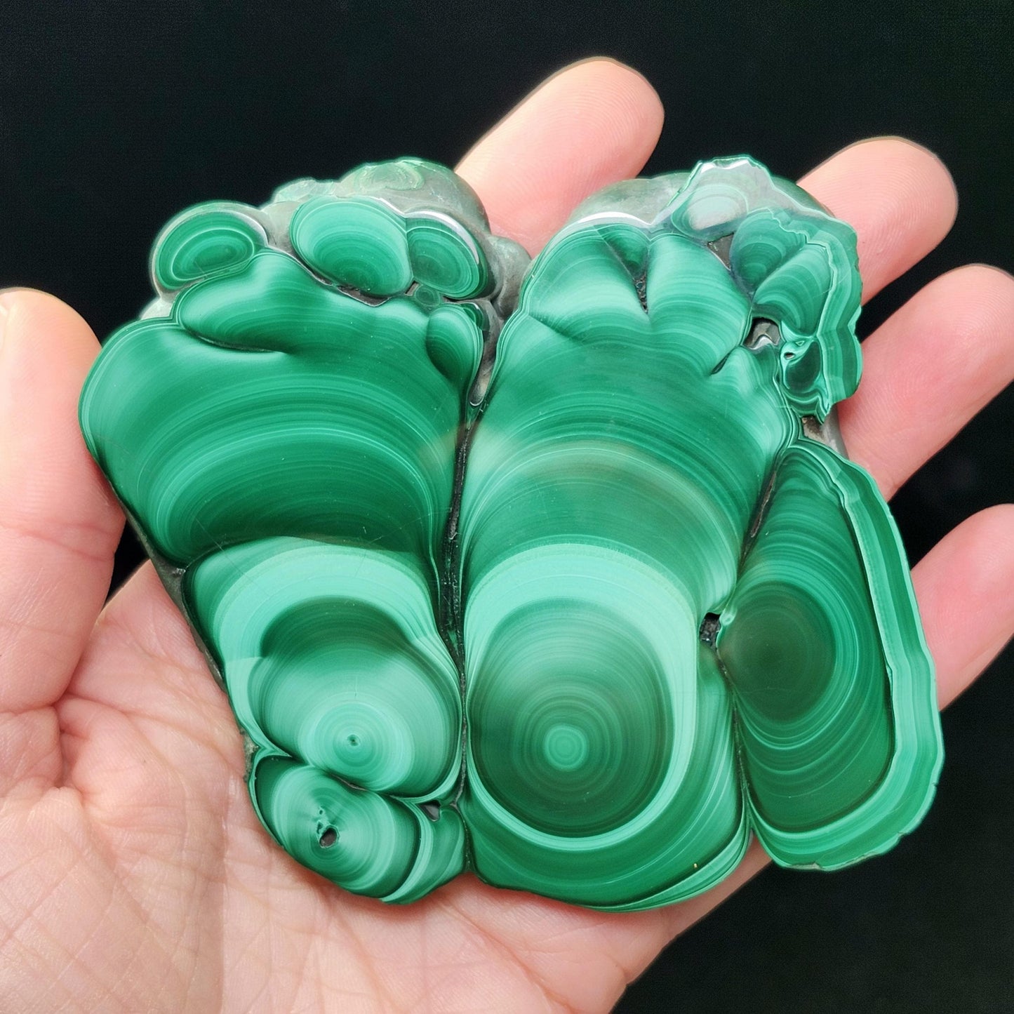 Malachite Slice 214g, Polished Crystal