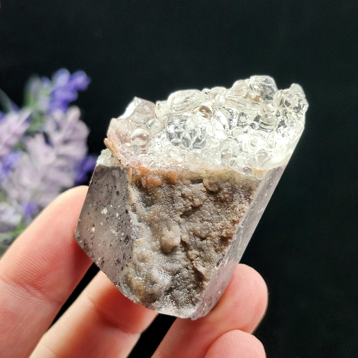 UV Reactive Hyalite Opal Specimen 51g, Fluorescent Crystal from Mexico