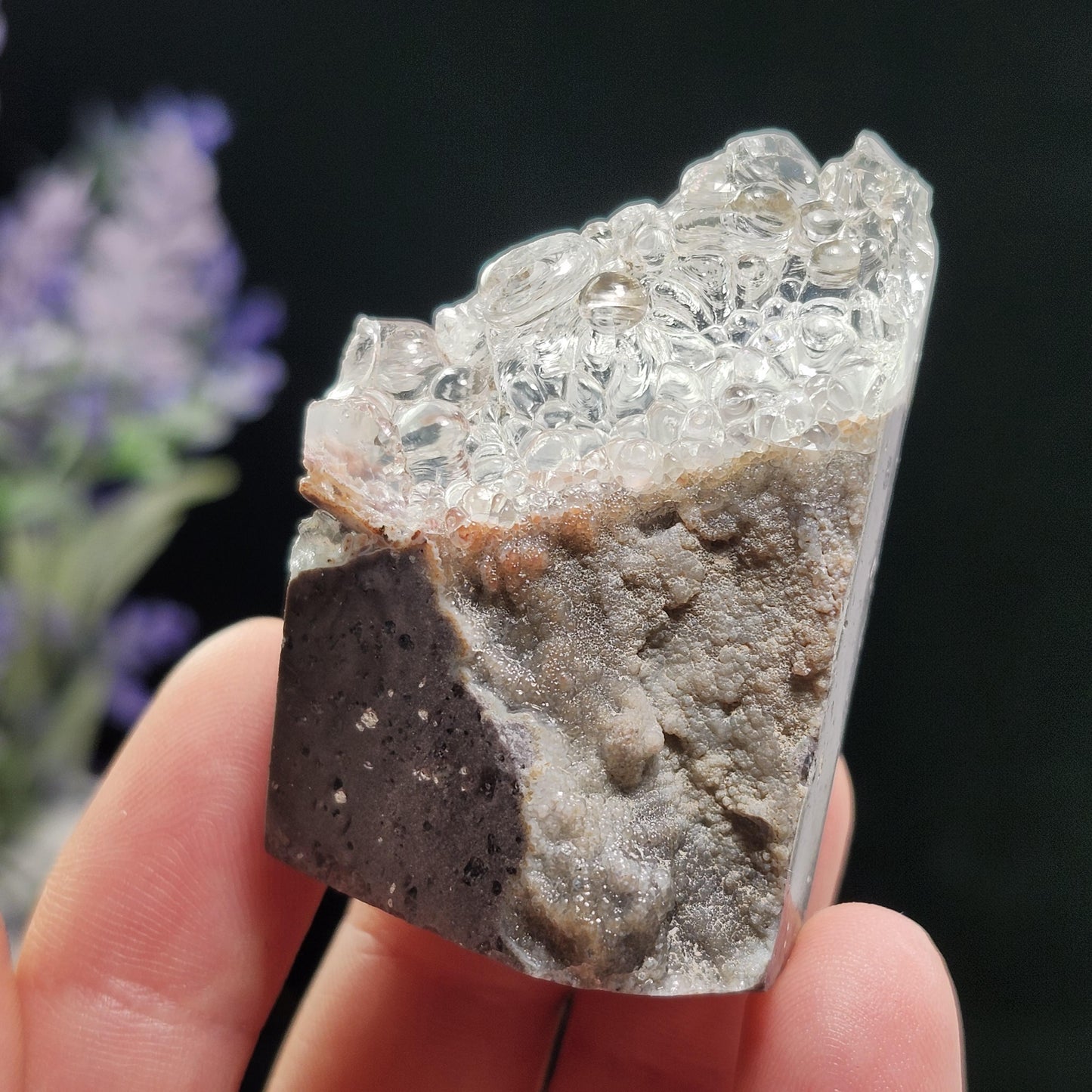 UV Reactive Hyalite Opal Specimen 51g, Fluorescent Crystal from Mexico