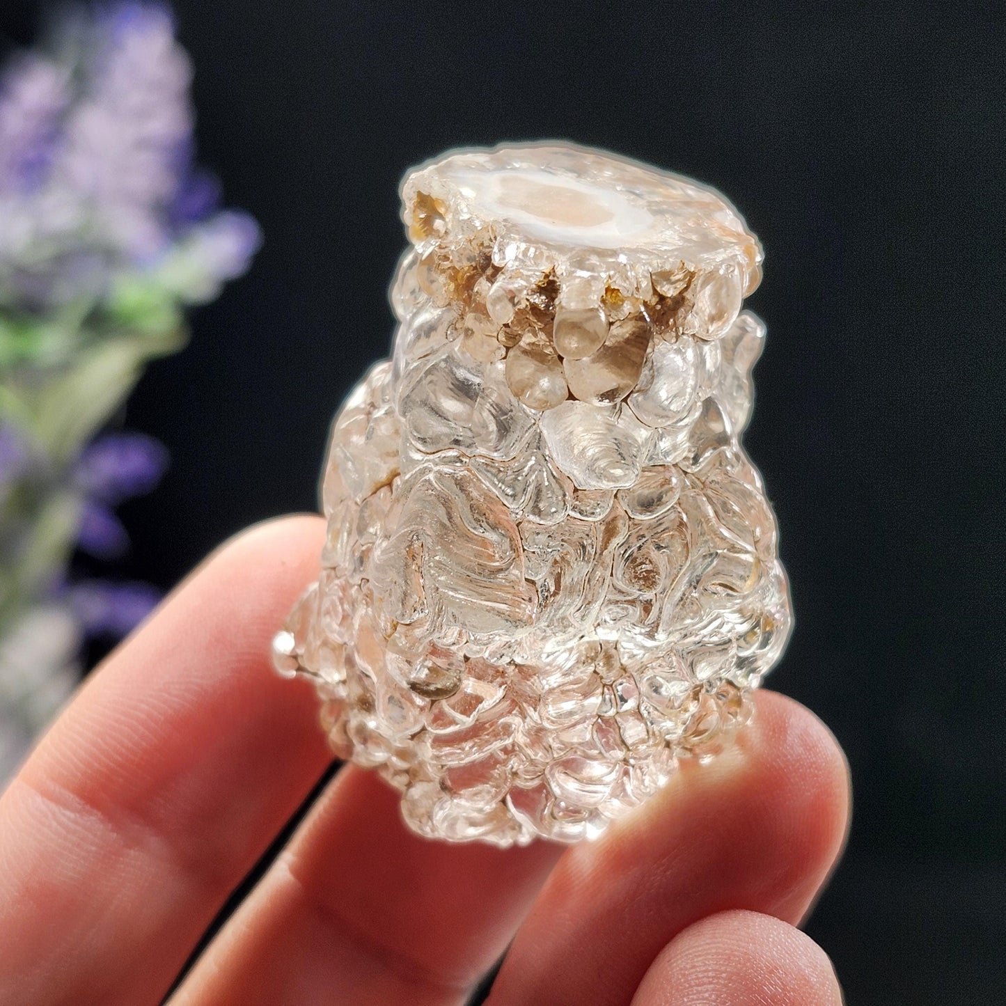 UV Reactive Hyalite Opal Specimen 32g, Fluorescent Crystal from Mexico