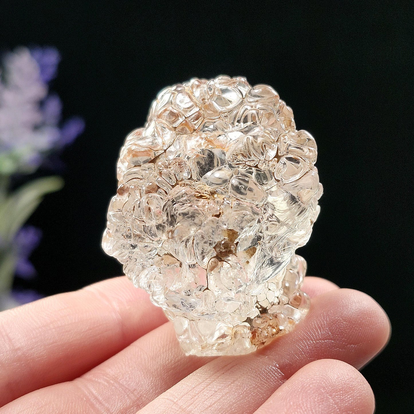 UV Reactive Hyalite Opal Specimen 32g, Fluorescent Crystal from Mexico