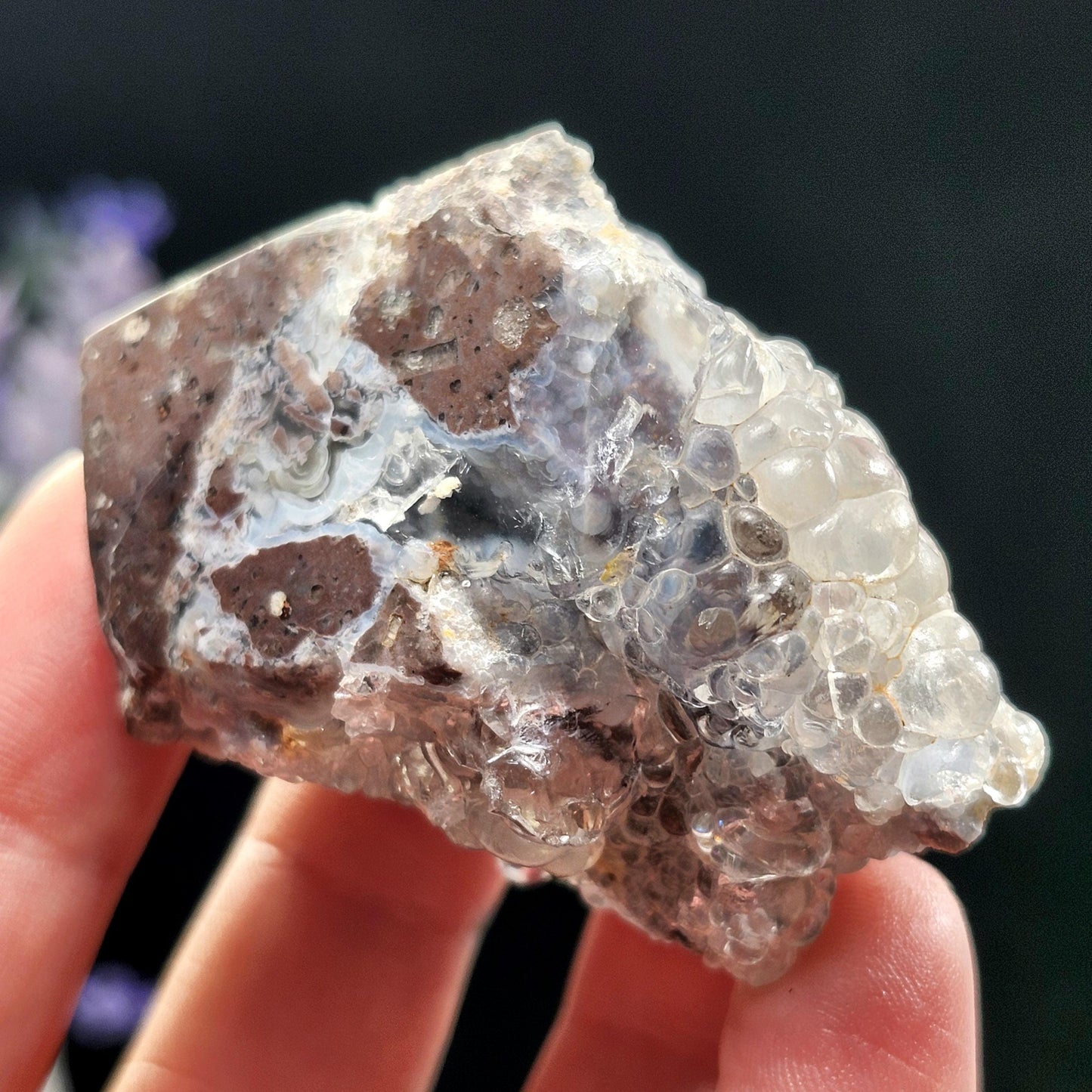 UV Reactive Hyalite Opal Specimen 74g, Fluorescent Crystal from Mexico