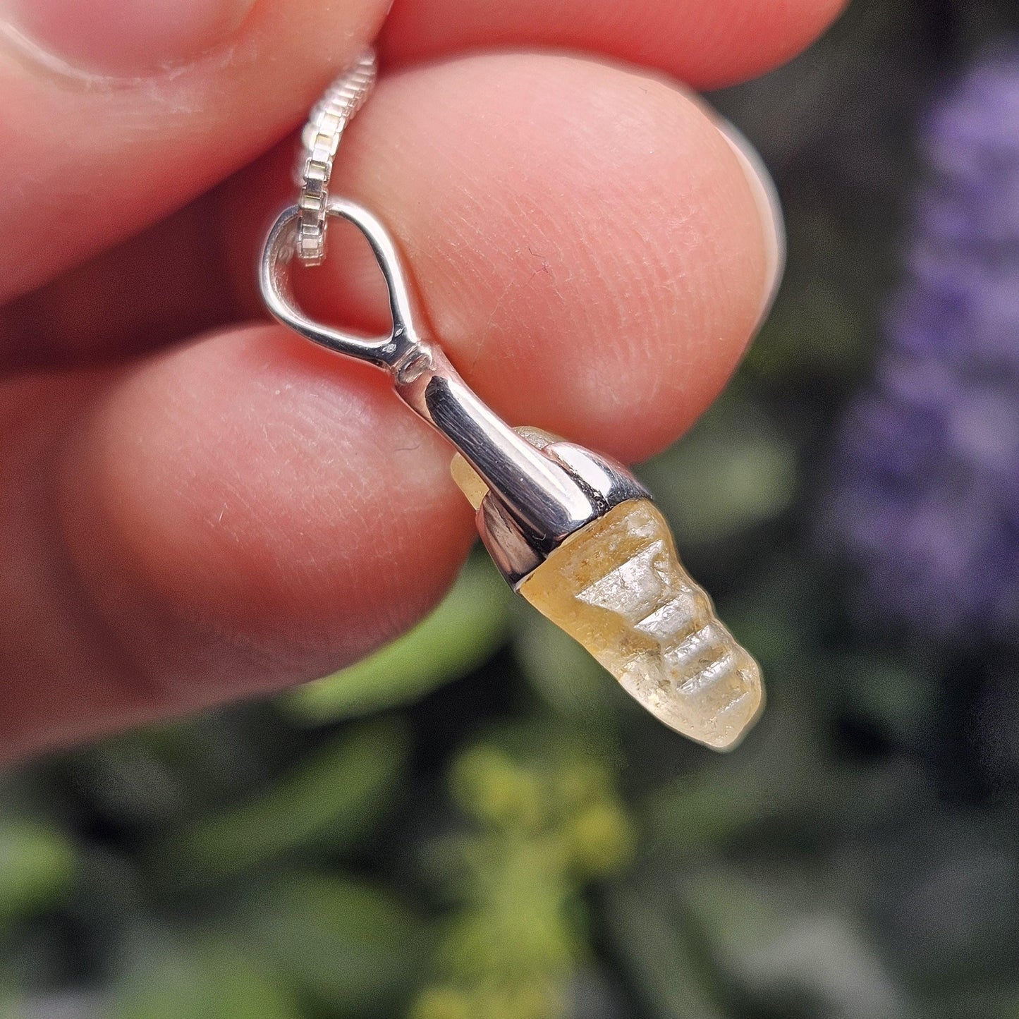 Yellow Sapphire OLD STOCK Sri Lankan Crystal Pendant, Yellow Sapphire Sterling Silver Necklace