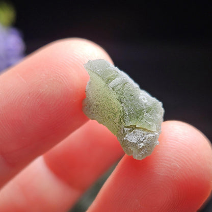 Moldavite Brusna Snowflake RARE Specimen (1.2g), Frosted Brusna Moldavite Tektite Crystal