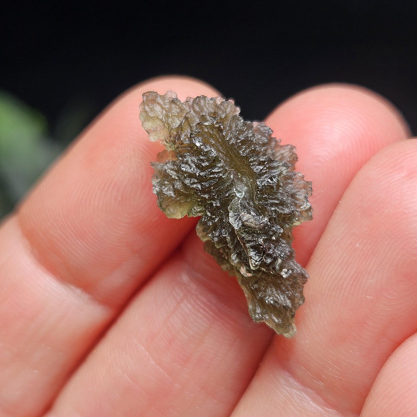 Moldavite Specimen 1.8g, Raw Czech Republic Moldavite, Genuine Tektite