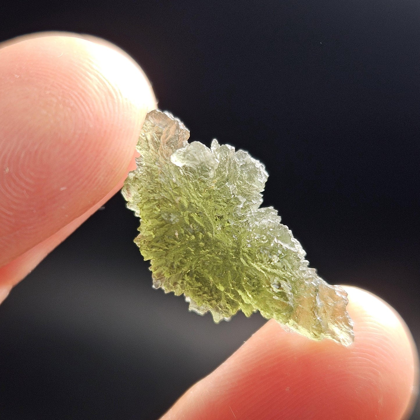 Moldavite Specimen 1.8g, Raw Czech Republic Moldavite, Genuine Tektite