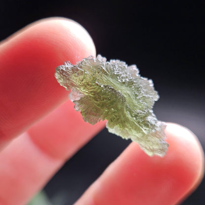Moldavite Specimen 1.8g, Raw Czech Republic Moldavite, Genuine Tektite
