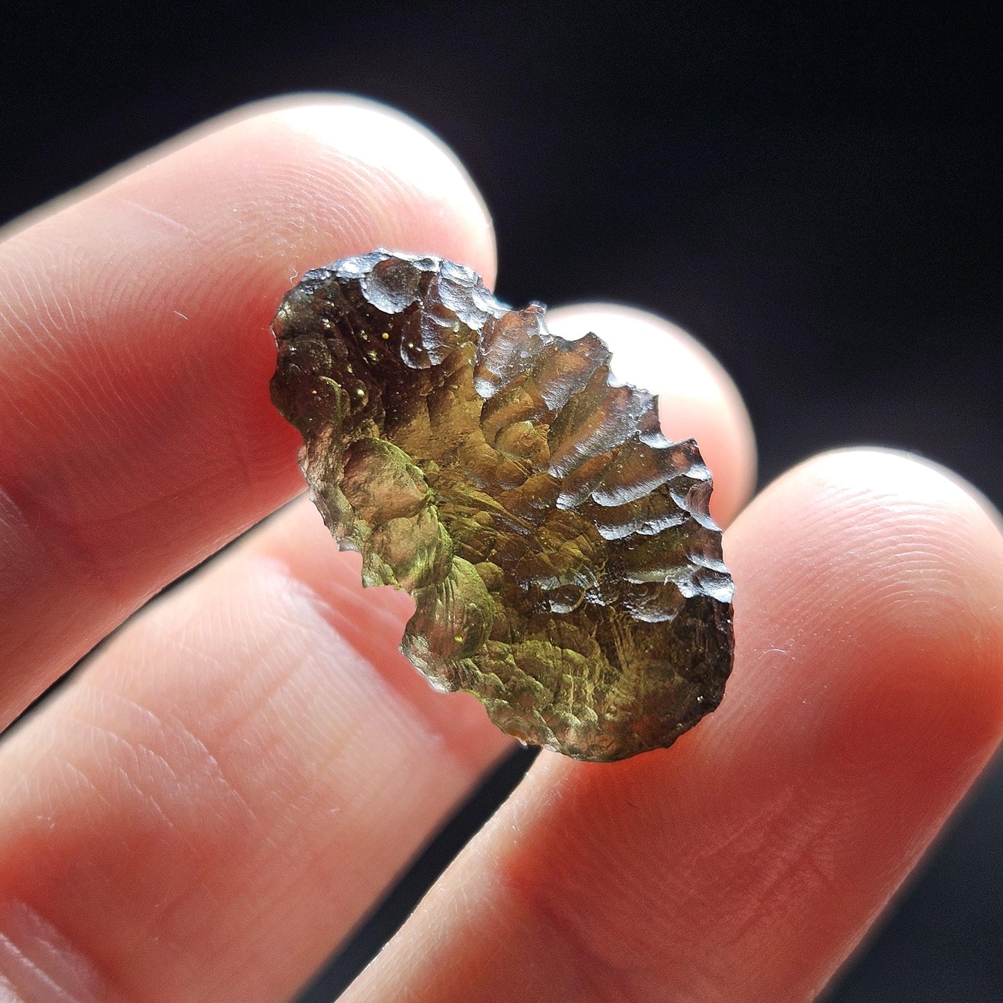 Genuine Moldavite Specimen 2.6g, Raw Genuine Moldavite