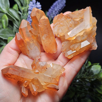 Tangerine Quartz Cluster, Brazilian Hematoid Quartz Stone 40