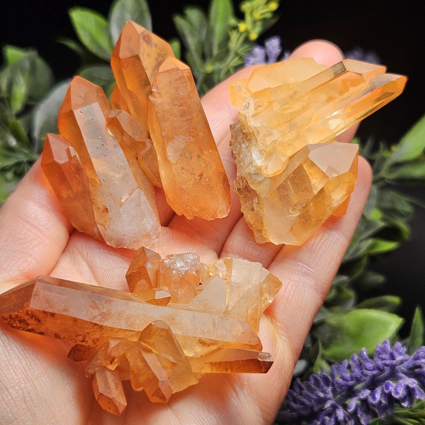 Tangerine Quartz Cluster, Brazilian Hematoid Quartz Stone 40