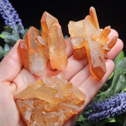 Tangerine Quartz Cluster, Brazilian Hematoid Quartz Stone 40