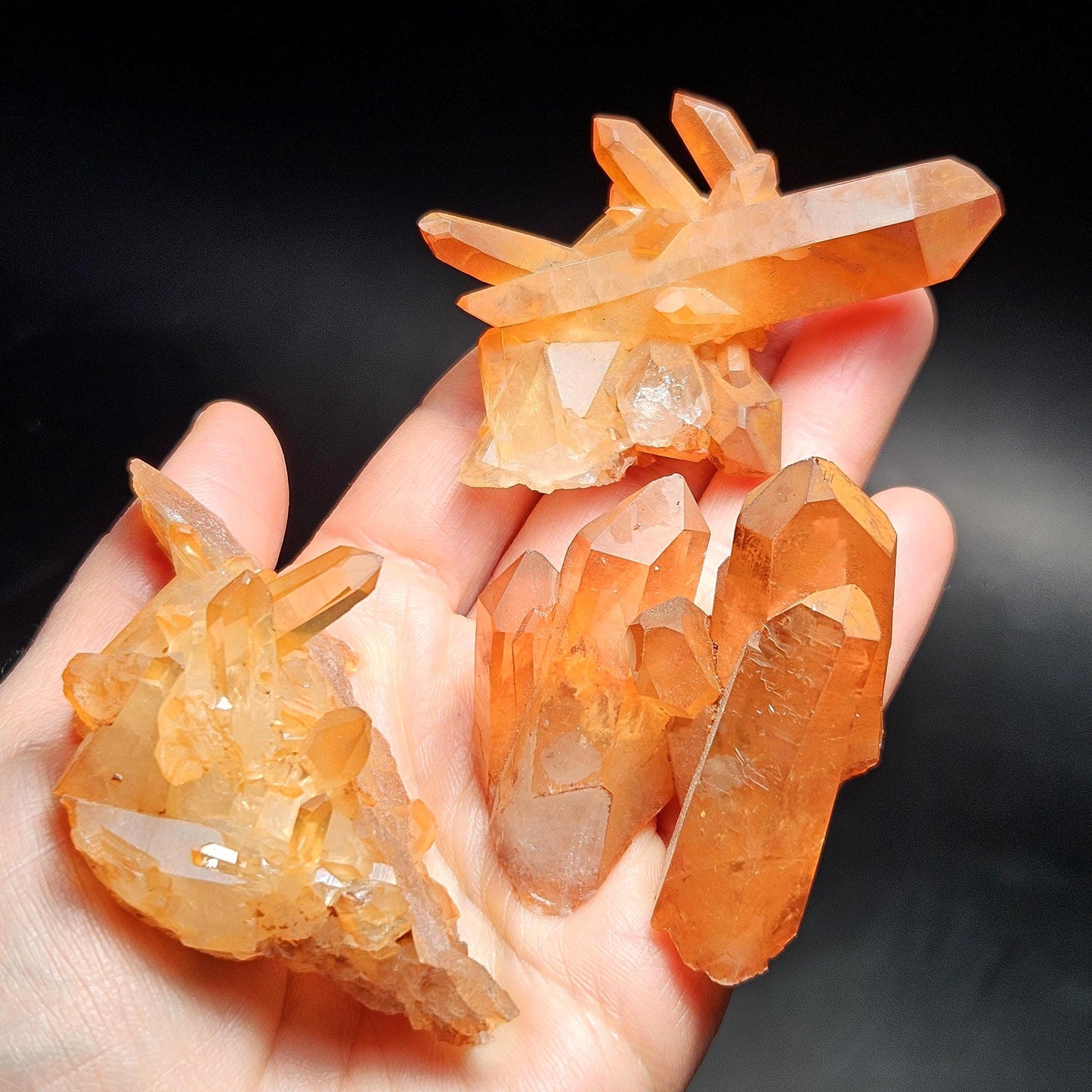 Tangerine Quartz Cluster, Brazilian Hematoid Quartz Stone 40