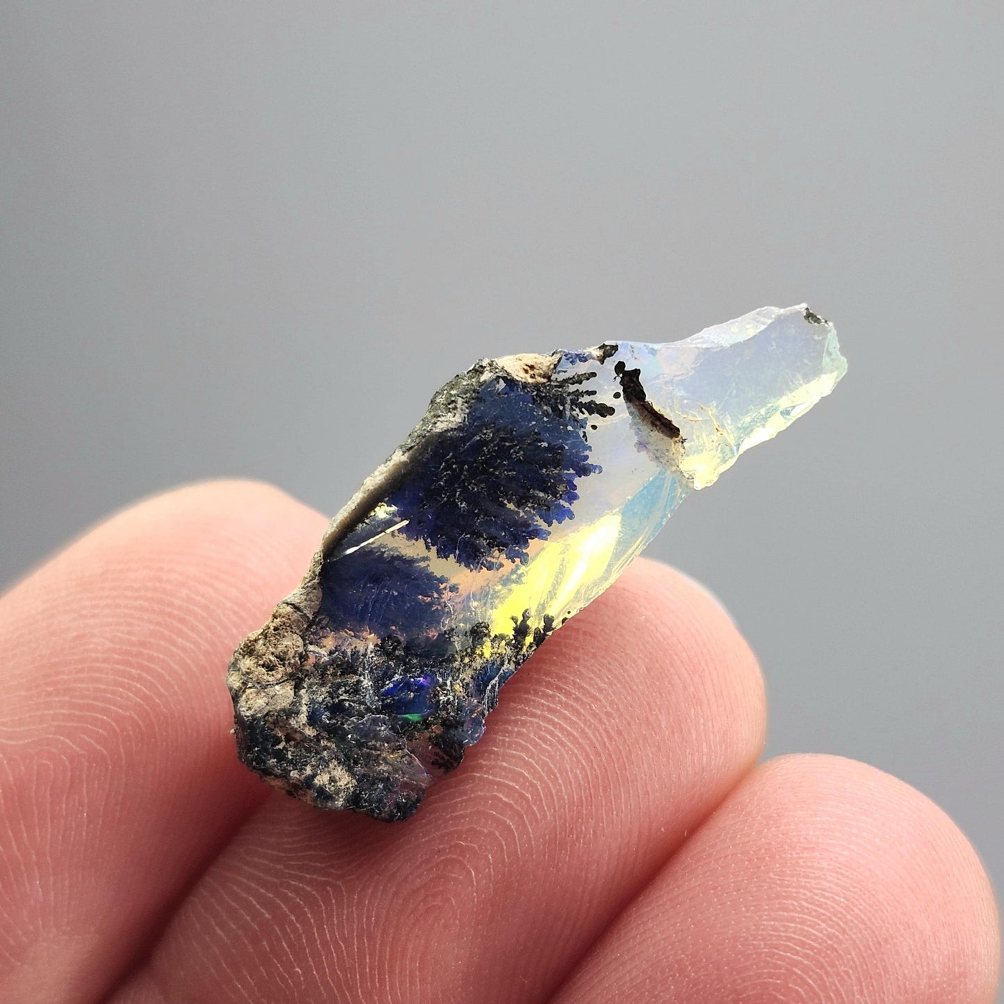 Dendritic Rainbow Opal Crystal 1.24g