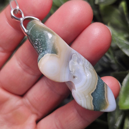 Vein 8 Ocean Jasper Pendant, Polished 8th Vein Ocean Jasper Necklace