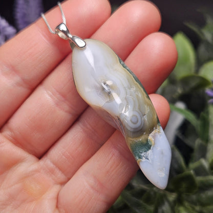 Vein 8 Ocean Jasper Pendant, Polished 8th Vein Ocean Jasper Necklace