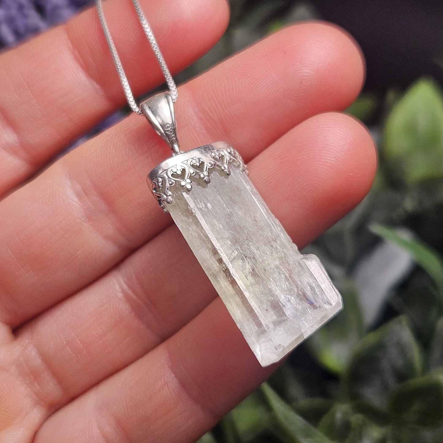 Golden Kunzite Crystal Pendant, Terminated Gold Spodumene Necklace