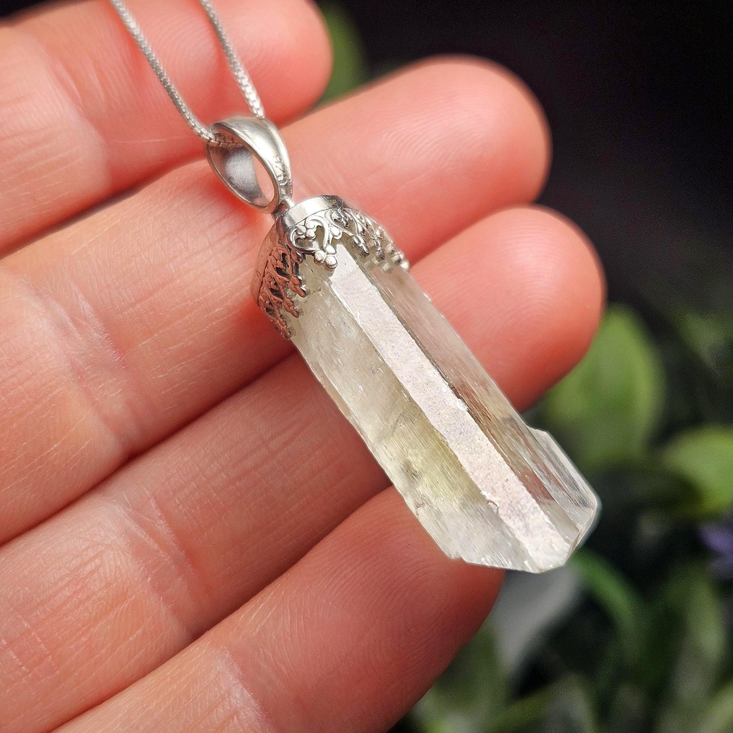 Golden Kunzite Crystal Pendant, Terminated Gold Spodumene Necklace