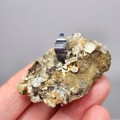 Blue Anatase & Quartz Cluster 24g, RARE Crystal Specimen
