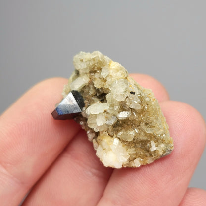 Blue Anatase & Quartz Cluster 4.6g, RARE Crystal Specimen