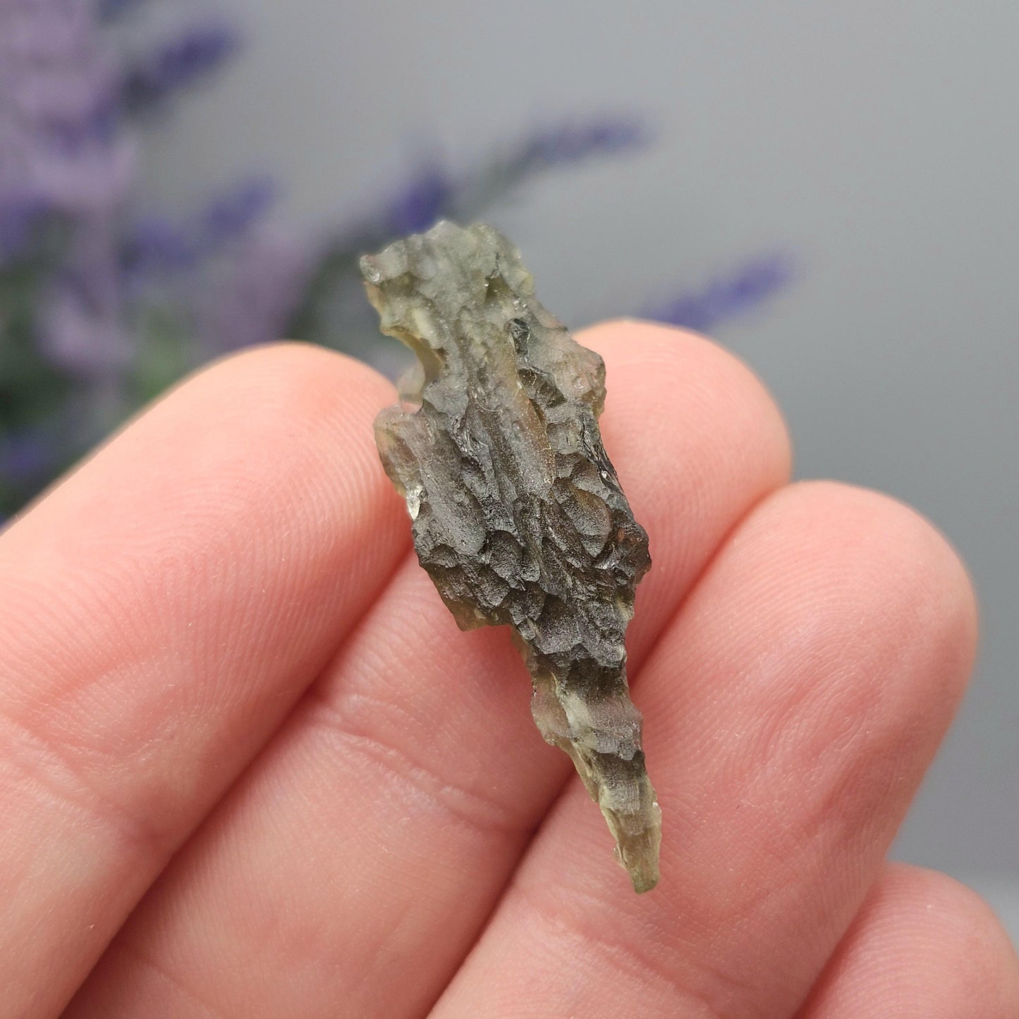 Genuine Moldavite Specimen 1.67g, Authentic Raw Moldavite Crystal