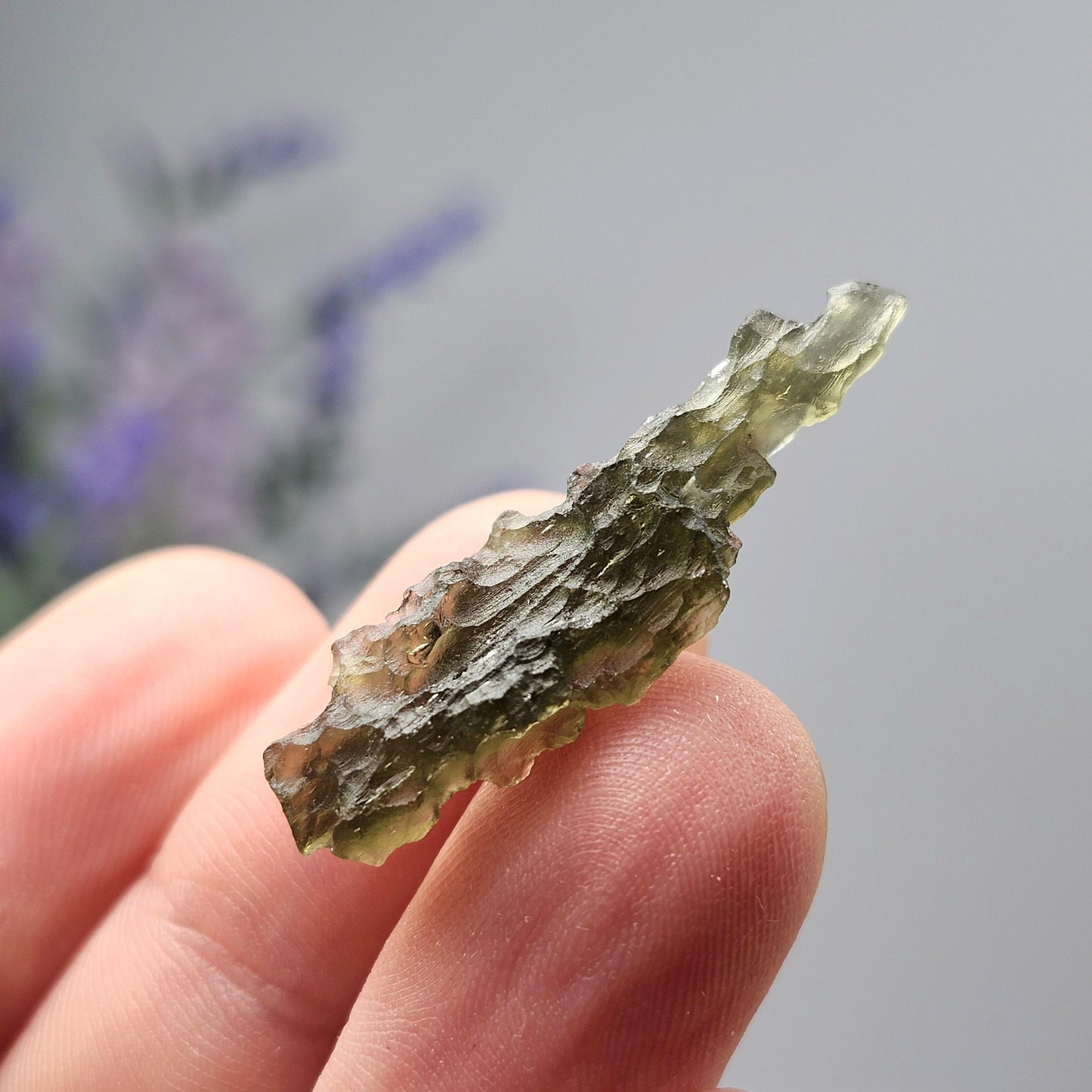 Genuine Moldavite Specimen 1.67g, Authentic Raw Moldavite Crystal