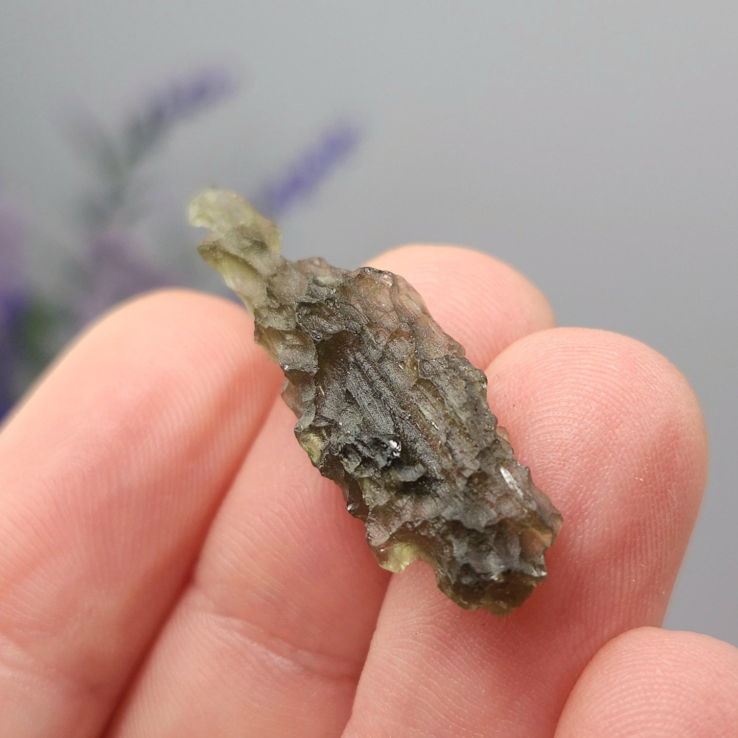 Genuine Moldavite Specimen 1.67g, Authentic Raw Moldavite Crystal