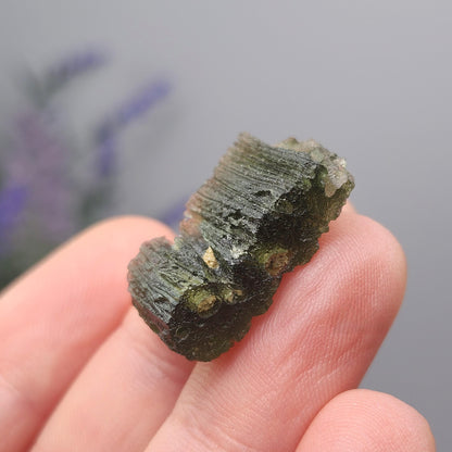 Genuine Moldavite Specimen 3.6g, Authentic Raw Moldavite Crystal