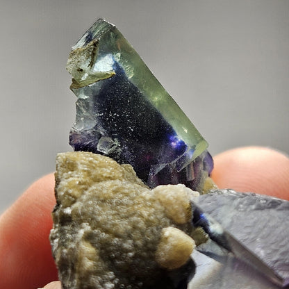 Yindu Fluorite Crystal, UV Reactive: Cubic Phantom Fluorite from the Cherry Pocket