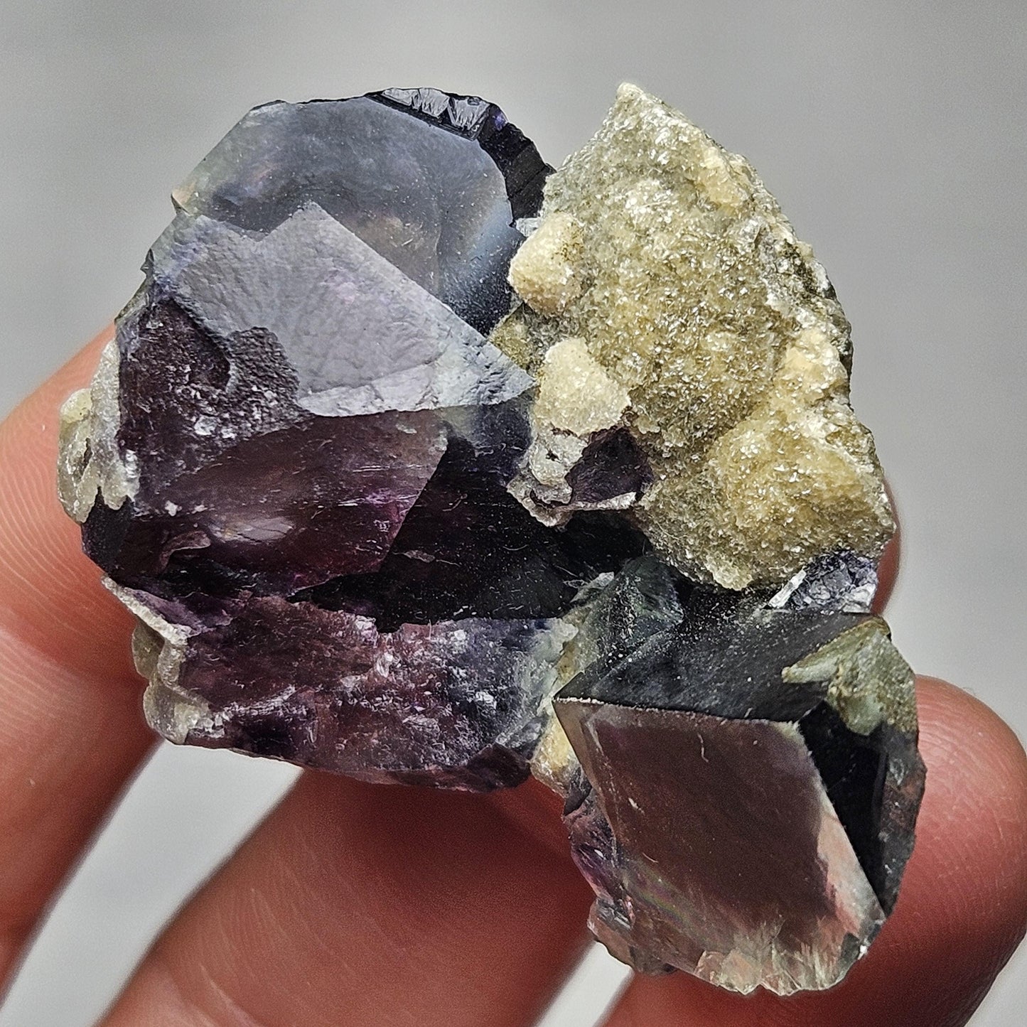 Yindu Fluorite Crystal, UV Reactive: Cubic Phantom Fluorite from the Cherry Pocket