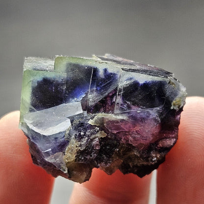 Yindu Phantom Fluorite Crystal, UV Reactive: Cubic Phantom Fluorite from the Cherry Pocket