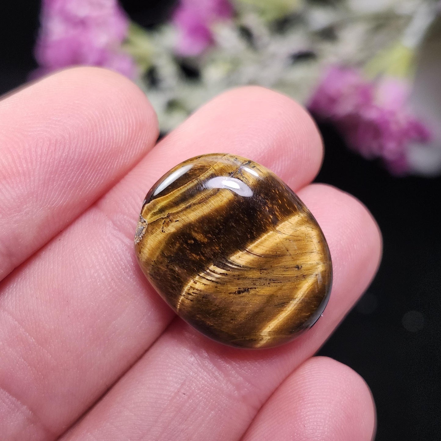 Polished Tiger's Eye Crystal, Tumbled Tigers Eye