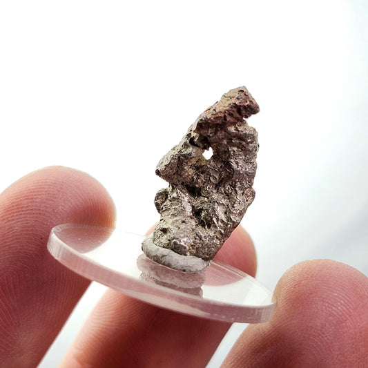 Native Silver Nugget 5.2g with Natural HOLE, Michigan "Halfbreed" Silver Ore