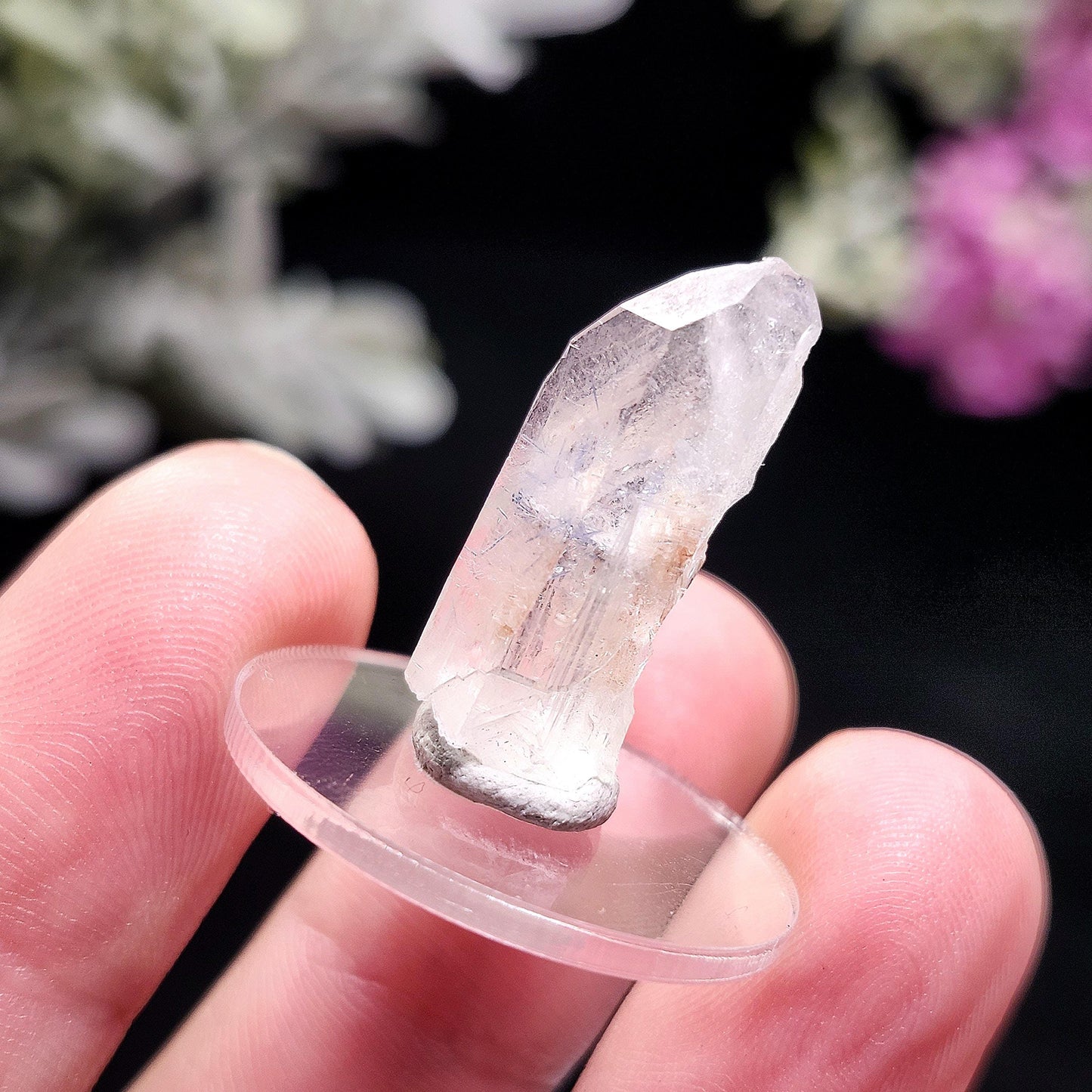 Fibrous Dumortierite Crystal, Dumortierite in Terminated Quartz