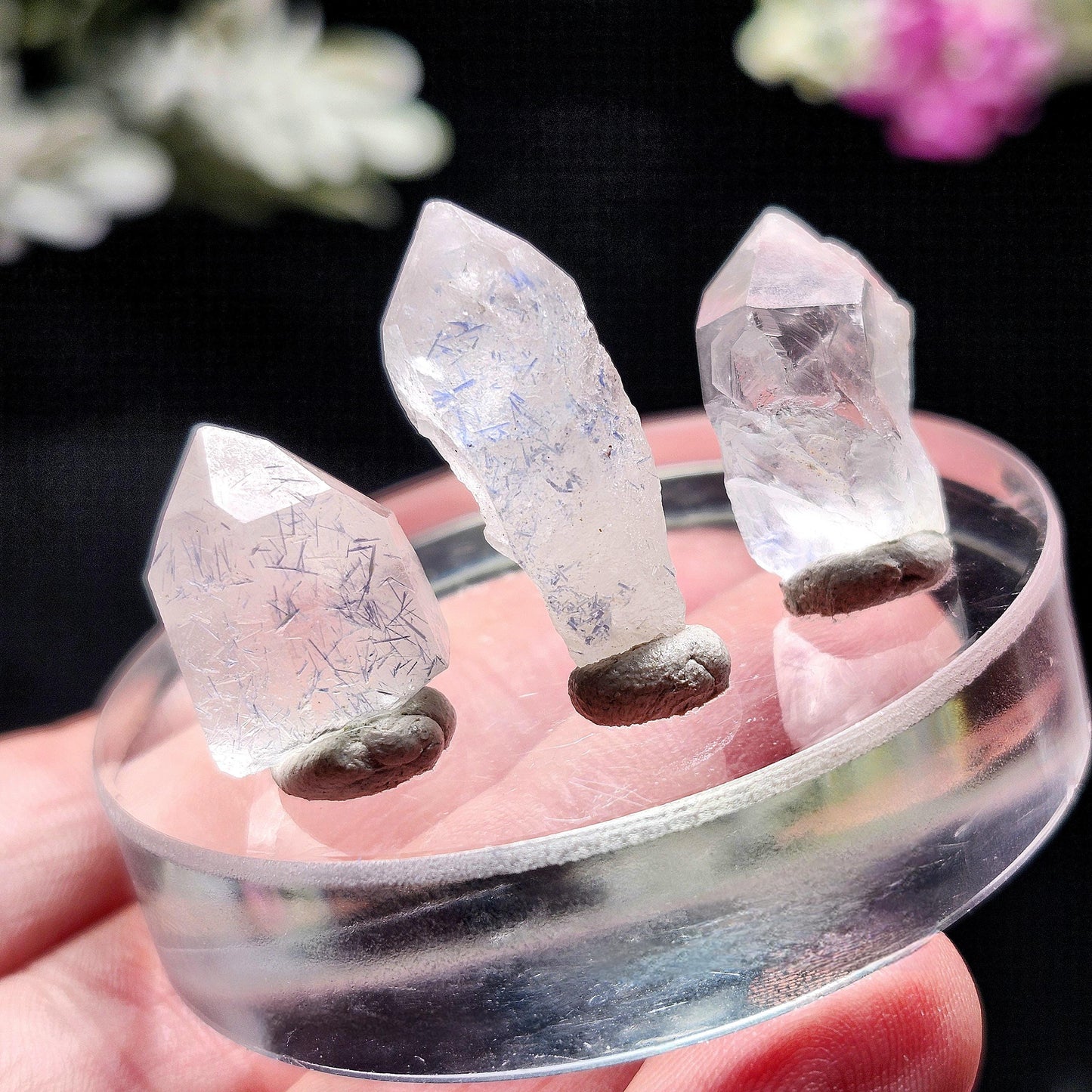 Fibrous Dumortierite Crystal, Dumortierite in Terminated Quartz